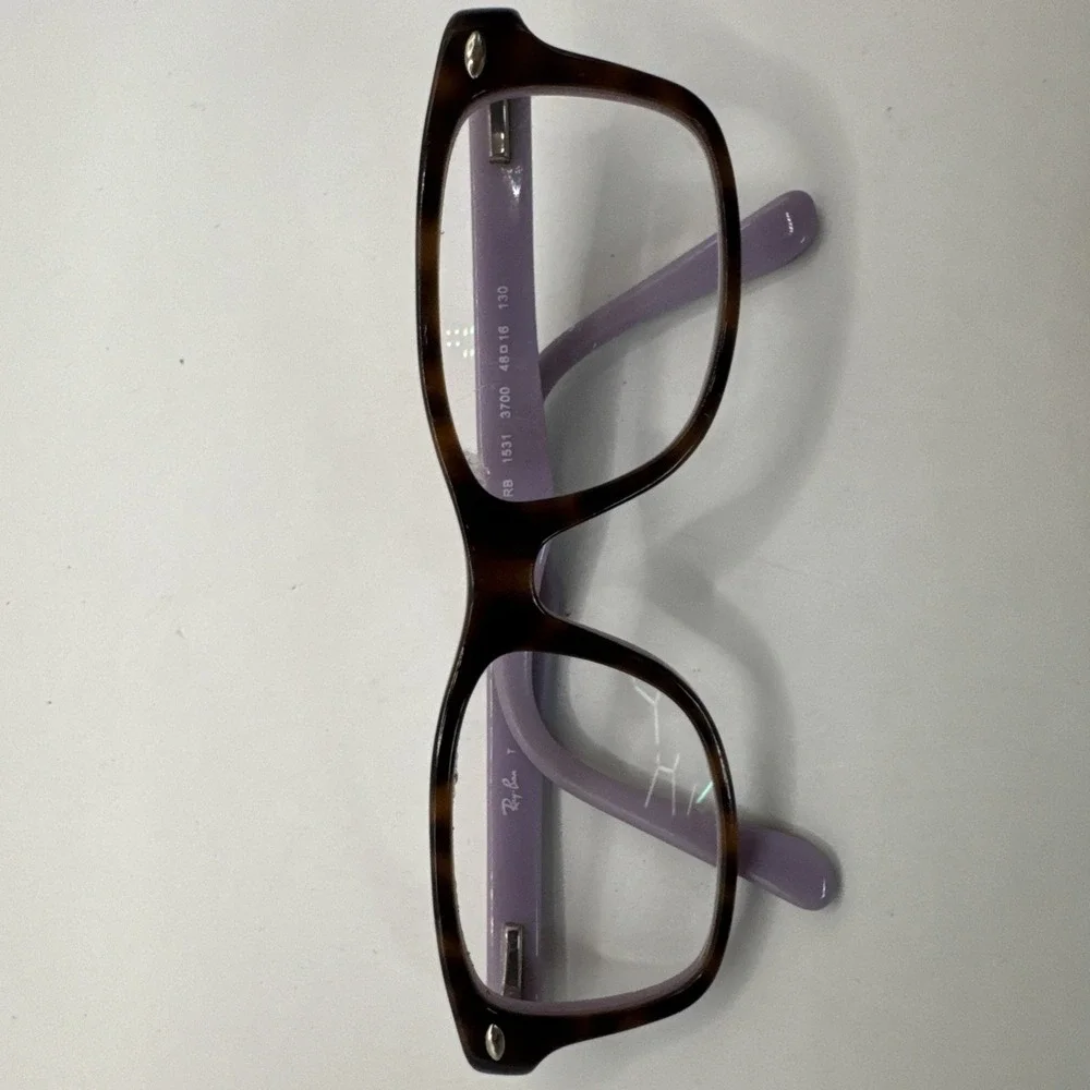 Ray-Ban‎ RB 1531 Eyeglass Frames 48-16-130 Purple Grey Rectangular *FRAMES ONLY*